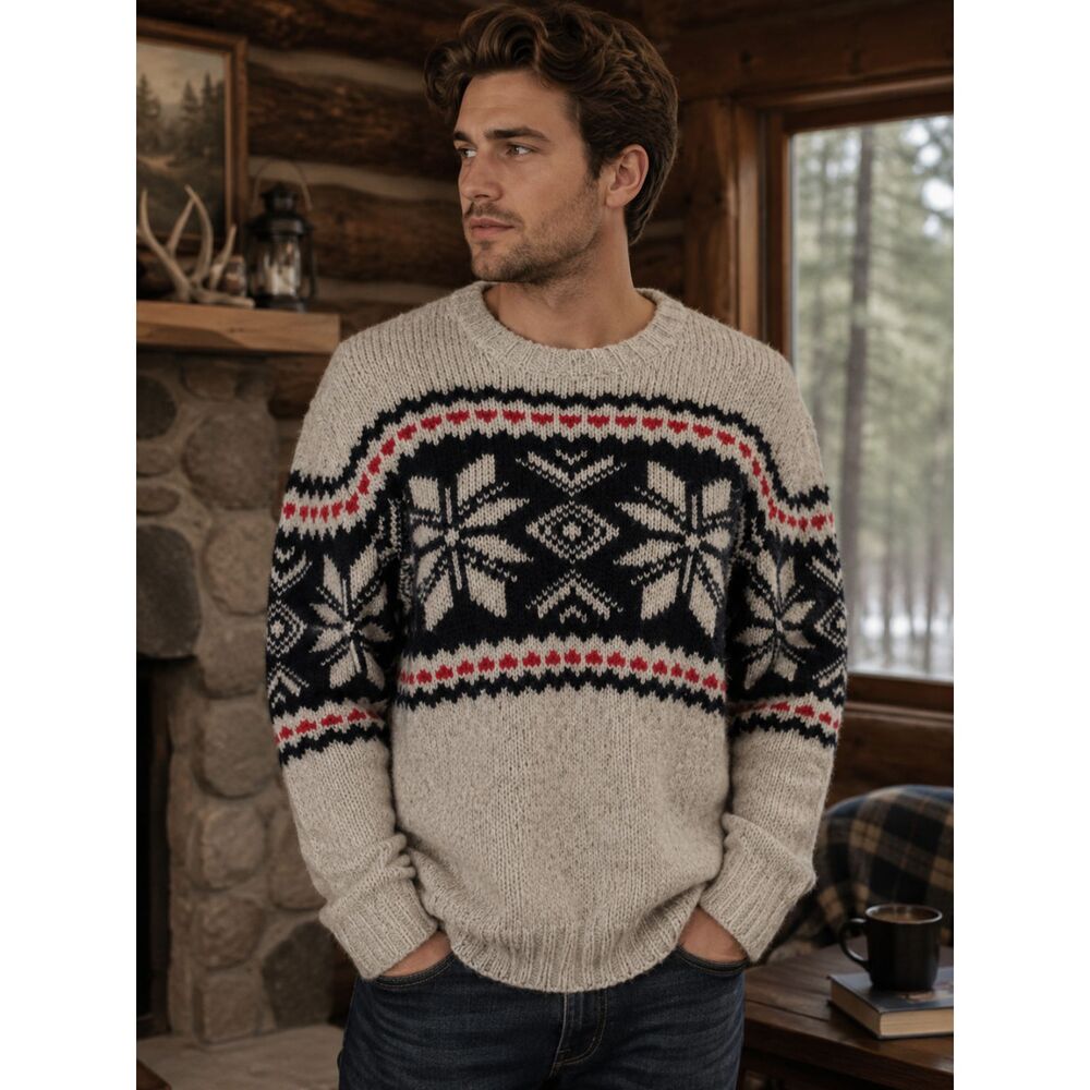 Abercrombie & Fitch Men's Fair Isle Crewneck Sweater | Size Large